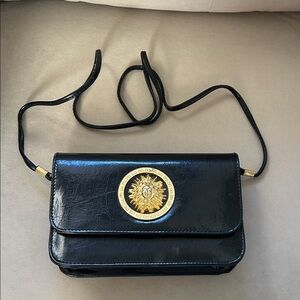 Black Leather Crossbody Bag
